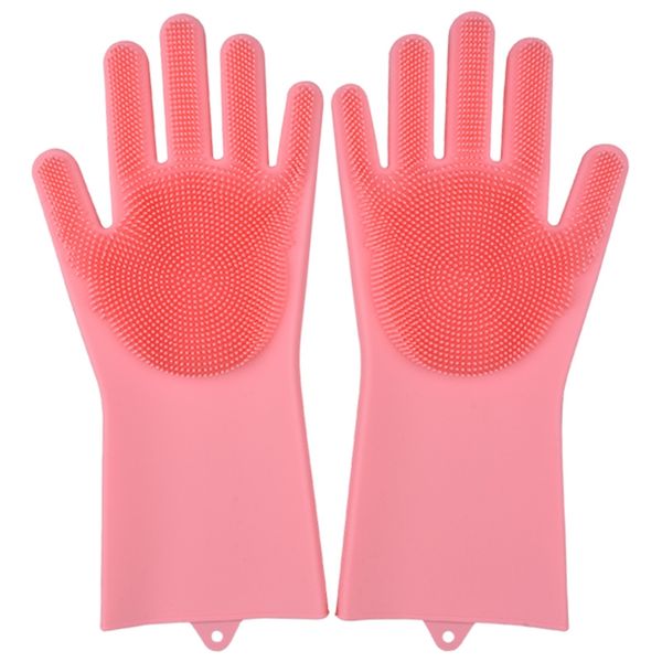 

1 pair factory price household silicone dishwashing gloves kitchen cleaning gloves washing dishes multifunctional magic glove