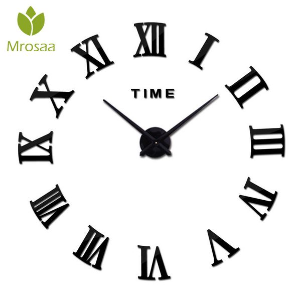 

fashion modern quartz clocks new 3d large acrylic mirror wall clocks diy quartz watch home decor for living rooms roman mirrors