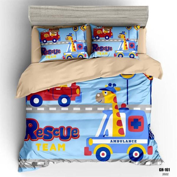 30 Bedding Set Boys Single Duvet Cover Cars Digital Printing Bed