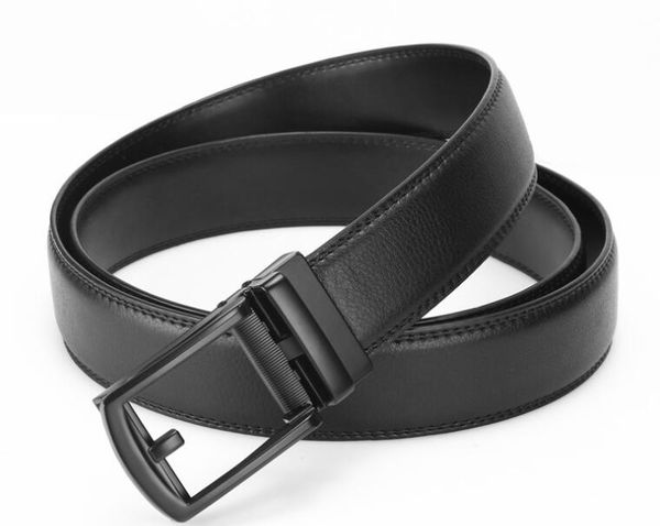 

2019 selling men's belt style genuine cowhide belt automatically buckle leather business leisure brand belt wholesale, Black;brown