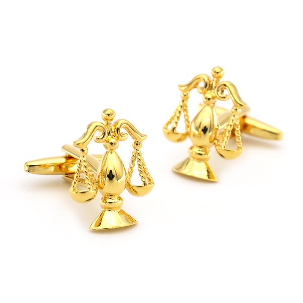 

men's justice cuff links copper material golden color, Silver;golden