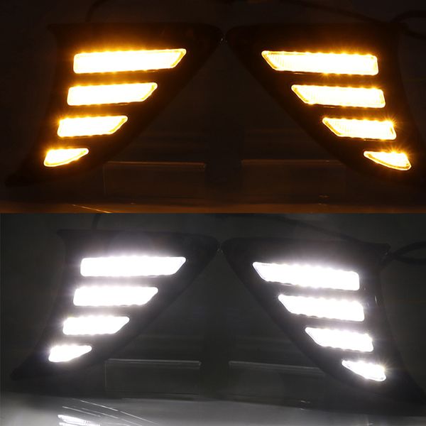 

1 set drl led daytime running lights drl with yellow turn signal lamp fog lamp for suzuki ciaz 2019 2020