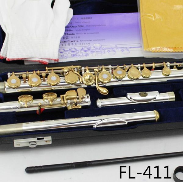 

margewate fl-411 silver plated gold lacquer key flute curved two heads flutes 16 holes open c tune flute with case ing