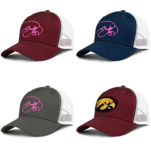 

iowa hawkeyes football pink breast cancer logo adjustable trucker cap cricket cool popular fashion baseball hat old print, Blue;gray