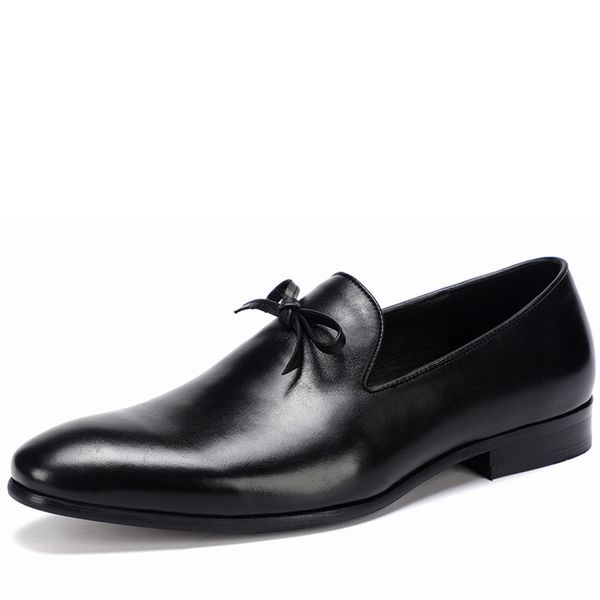 

2019 men shoes genuine leather dress shoes business oxford gentleman moda italiana designer men oxford leather chaussures, Black