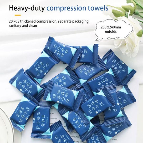 

20шт одноразовый чистый хлопок сжатый портативный путешествия полотенце для лица вода влажная салфетка мочалка салфетка открытый увлажненные