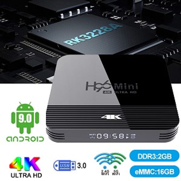 

H96 mini h8 android 9 0 tv box rockchip rk3228a 4k 2 4 5ghz 2gb 16gb dual wifi bt4 0 et box