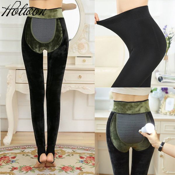 

2017 новый плюс кашемир модные леггинсы женщины девушки теплая зима яркий бархат вязаные толстые леггинсы супер эластичные брюки, Black