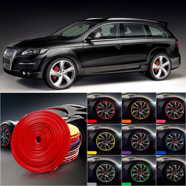 

8m car wheel hub rim edge protector ring tire strip guard rubber sticker decals for audi rs6