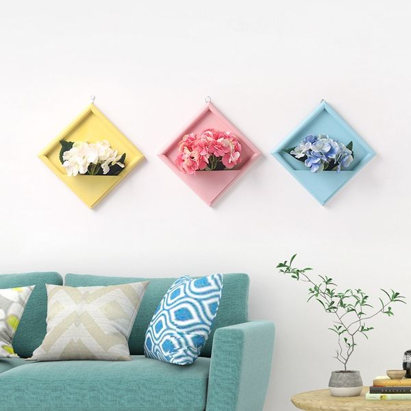 

wood frame vase for home wall decoration p frame wall hangings flower pot and artificial fake flowers set quadro decorativo