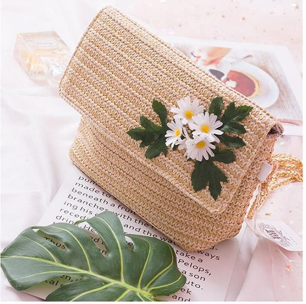 

angelatracy 2019 flower daisy hot fresh sea beach summer защита окружающей среды с. плетение knit женщины crossbody посыльного сумки