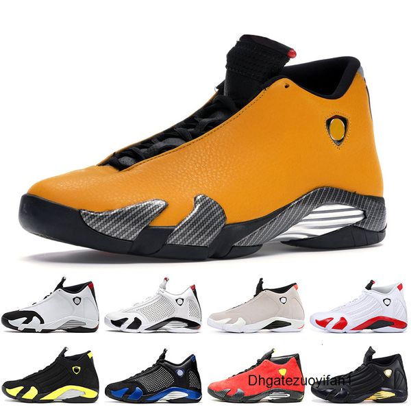 

new release jumpman 14s mens basketball shoes university gold suede black blue white candy cane desert sand thunder mens trainers sneakers