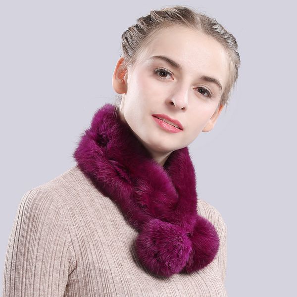 

fur rabbit real scarf women natural rabbit fur ring scarves handmade knitted genuine rabbit fur neckerchief wholesale retail, Blue;gray
