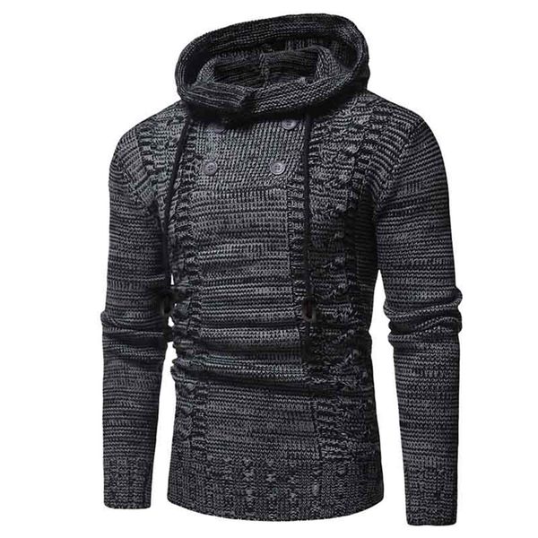 

мужской сплошной цвет свитер пуловер корейский двубортный личность с длинными рукавами теплый свитер мода тонкий пуловер мужчины, White;black