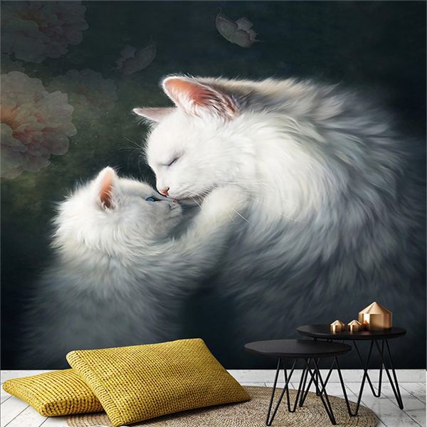 

custom p wallpaper 3d cats animal murals living room kids bedroom home decor european style wall painting papel de parede 3d