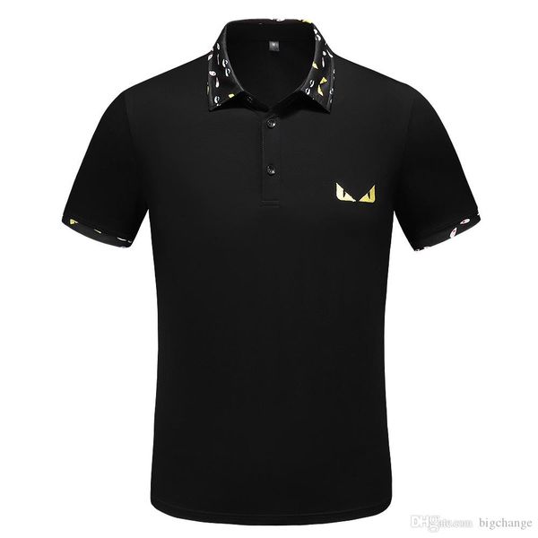 

mens designer polo shirts monster print collar t shirt 2 colors fashion embroidery short sleeve polos ing, White;black
