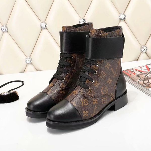 

2020 new autumn and winter european and american fashion leather martin boots foreign style round head short female knight boots, Black
