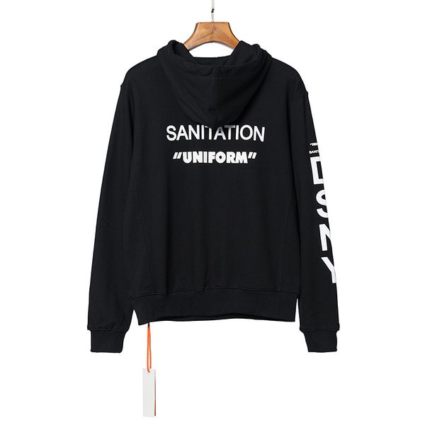 

brand heron preston 17fw letter printed hooded sweater long sleeve loose hooded shirt for men women designer luxury clothes 2019 sweatshirt, Black