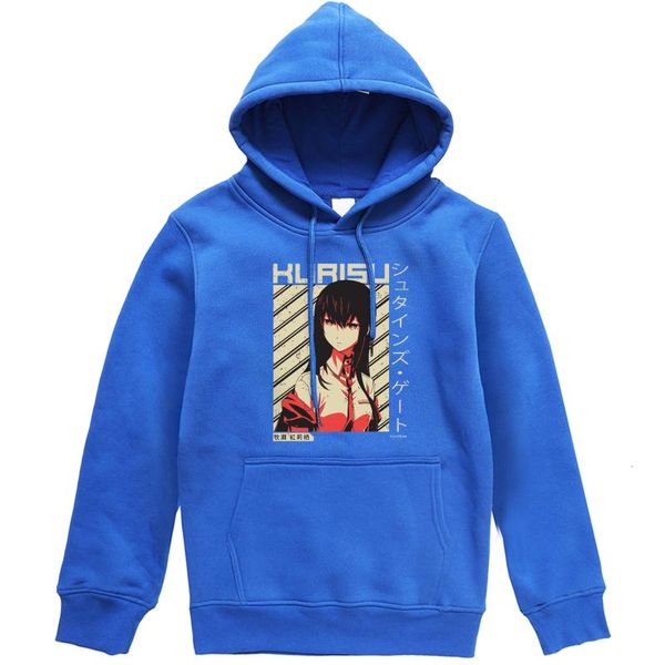 

autumn fleece male hooded sweatshirt steins gate makise kurisu new pattern pullover men streetwear hoodies harajuku, Black