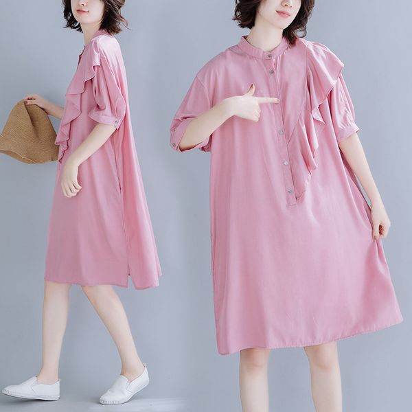 

2020 new arrive summer maternity dress woman cute pink large size dresses pregnant woman clothing md-02360, White