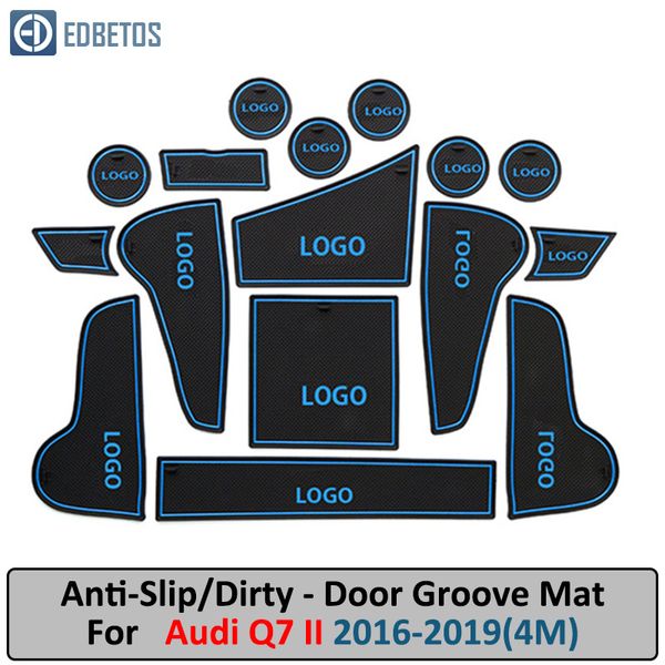 

anti-slip mat for q7 4m 2016 2017 2018 2019 s-line logo gate slot anti-dirty door groove mat