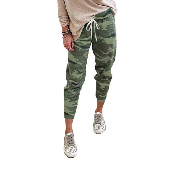 

women's pants & capris hirigin women camo casual trousers fashion high waist lace-up sweatpants joggers female harem streetwear, Black;white