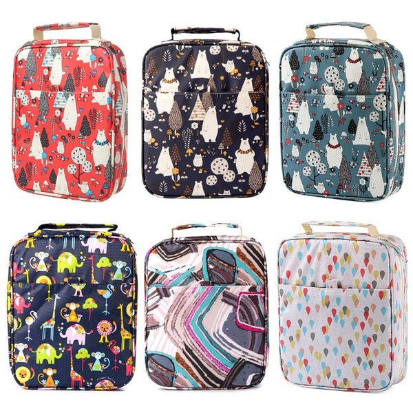 

creative 150 slot large capacity cute cartoon floral print multifunctional pencil bag pen box case art supplies d08b