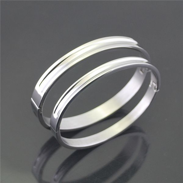 

new jewelry style concave arc couple bracelet for wome high polish 6mm\8mm stainless steel bangles men bracelets pulseras mujer, Black
