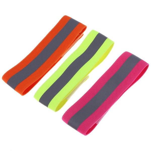 

ultralight safety reflective sport arm band bike cycling safety leg pants band strap armband for night running outdoor sports, Black