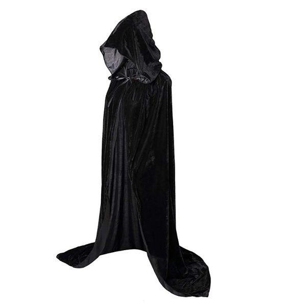 

hooded cloak long velvet cape for christmas halloween cosplay costumes, Silver