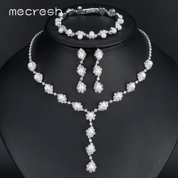 Conjunto De Joyas De Boda Plateadas De Mecresh Fiesta De Un Conjunto De Joyas De Boda Plateadas De Mecresh Fiesta De Un