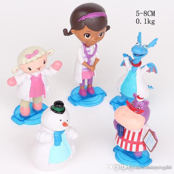 

good 5style a set kids gift sell #519 toy doctor clinic maifen little girl dr. blue dragon sheep hippopotamus model dolls factory price