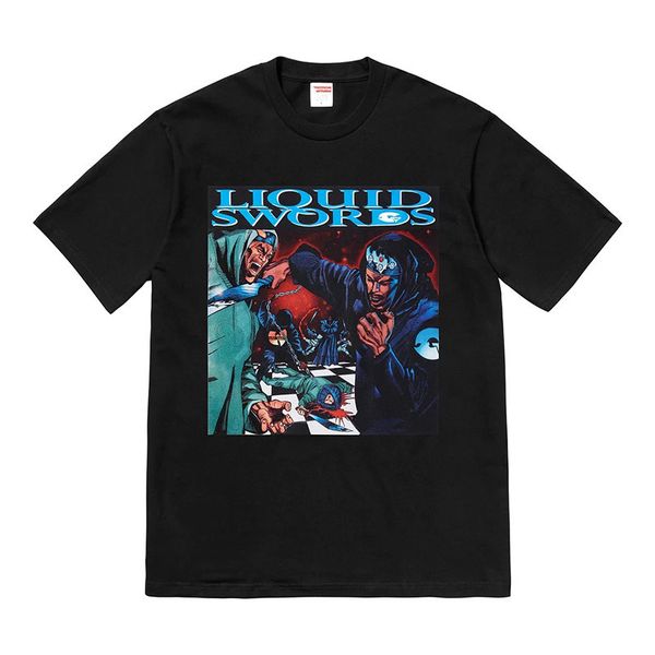 

Liquid Swords Men Printed Designer T Shirts Summer Casual Tees Hip Hop Short Sleeve Streetwear White Black T Shirts