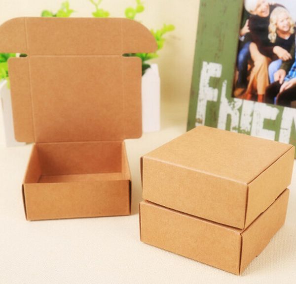 

qi 100pcs 33sizes wholesale kraft paper gift cardboard box custom carton cardboard box handmade soap jewelry candy package boxes