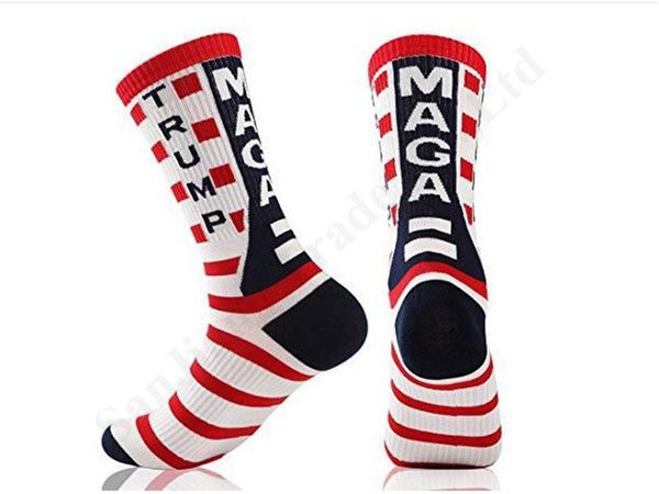 

men women trump stockings hose president election us flag striped cotton long socks skateboard hosiery maga mid-calf length socks newc122001, Pink;yellow