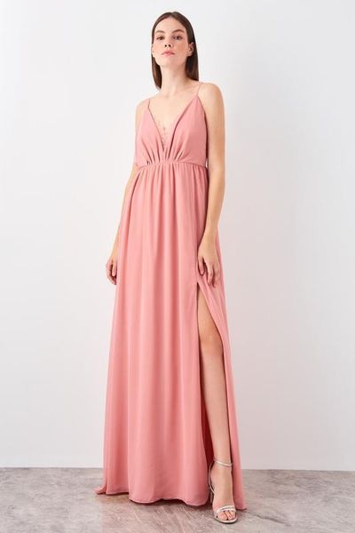 

trendyol шир детальнее вечернее платье tprss19ae0094, White;black