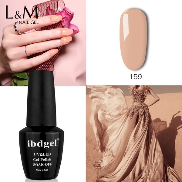 

1pc ibdgel black brand 15ml nude color series gel polish nails art uv soak off led gel nail polish beauty colors long-lasting, Red;pink