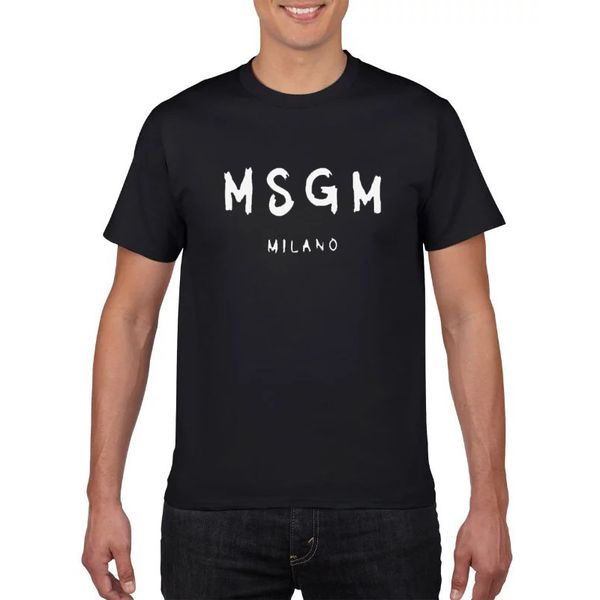 

fashion msgm printing men's 100% cotton t-shirts summer tee male workout t shirts short sleeves milano letter print, White;black