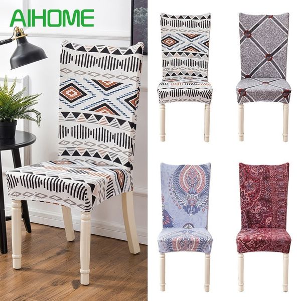 

spandex elastic printing dining chair slipcover modern removable anti-dirty kitchen seat case stretch chair cover for banquet