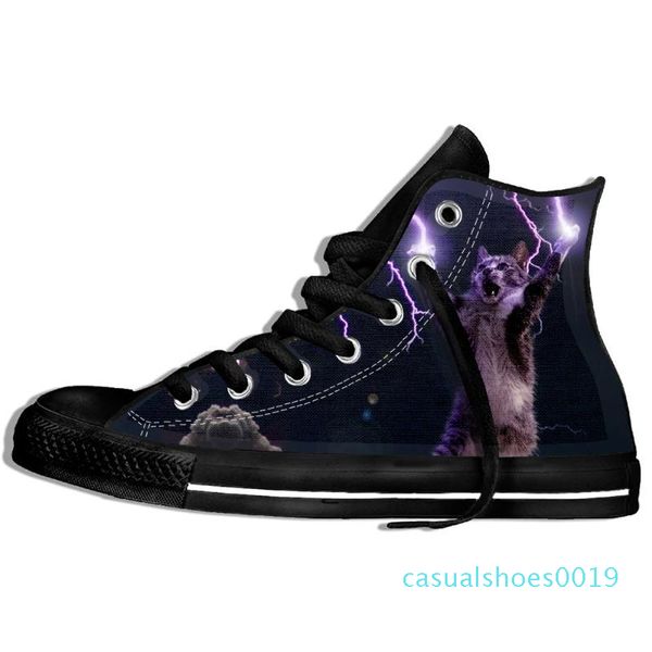 

custom image printing sneakers arrival popular anime cat men/harajuku style plimsolls canvas breathable walking flat c19, Black