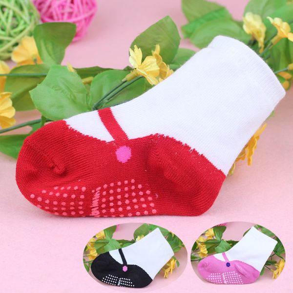 

newborn baby boys girls socks with anti-slip soft infant home shoes dancing ballet socks soft comfortable calcetines, Pink;yellow