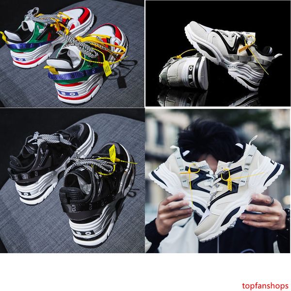

2019 ins abo shoes chain reaction ulzzang dad black casual shoe white mesh rubber leather flat men women fashion sneakers 5-11