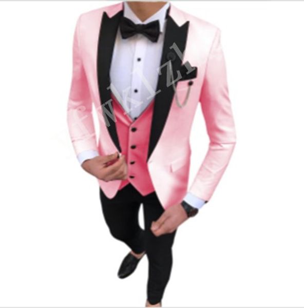 

handsome groomsmen peak lapel groom tuxedos mens wedding dress man jacket blazer prom dinner 3 piece suit(jacket+pants+tie+vest) b400, Black;gray