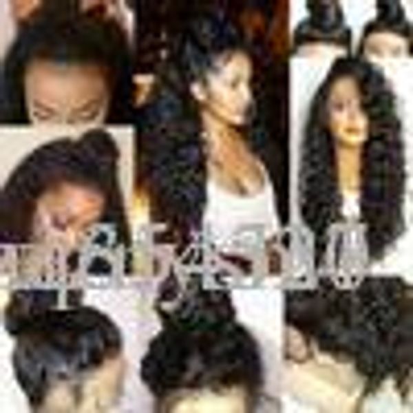 

fashion women pre plucked peruvian virgin human hair 360 lace frontal wigs wave full wig high-quality wigs, Black
