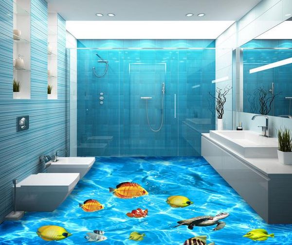 

3d p wallpaper murals pvc waterproof self-adhesive fresh sea world floor mural wall mural stickers