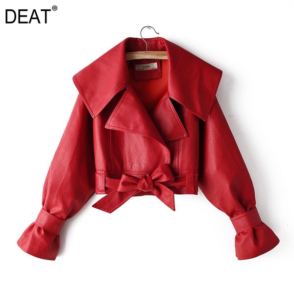 

deat 2019 autumn and winter new products fashion big lapel versatile locomotive pu leather jacket female pb051, Black;brown