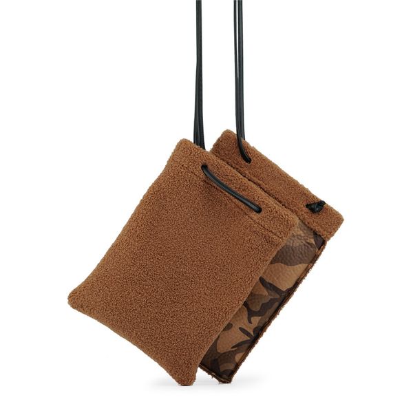 

new women's winter double available camouflage wool plush handbag shoulder for women &girls fashion