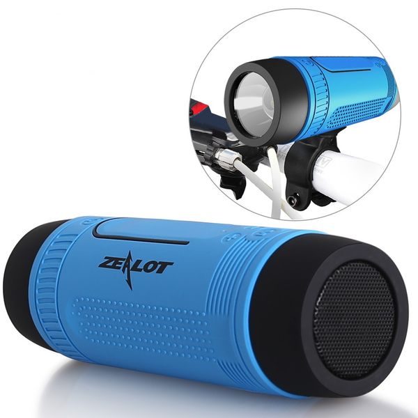 ZEALOT S1 Soundbar Outdoor Wasserdichter Bluetooth-Lautsprecher FM Audio 4.0 Tragbarer kabelloser Lautsprecher mit Taschenlampe für Fahrradfahren