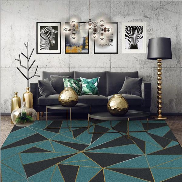

aovoll rugs and carpets for home living room european green gold line pattern carpet carpet kids room hand wash non-slip
