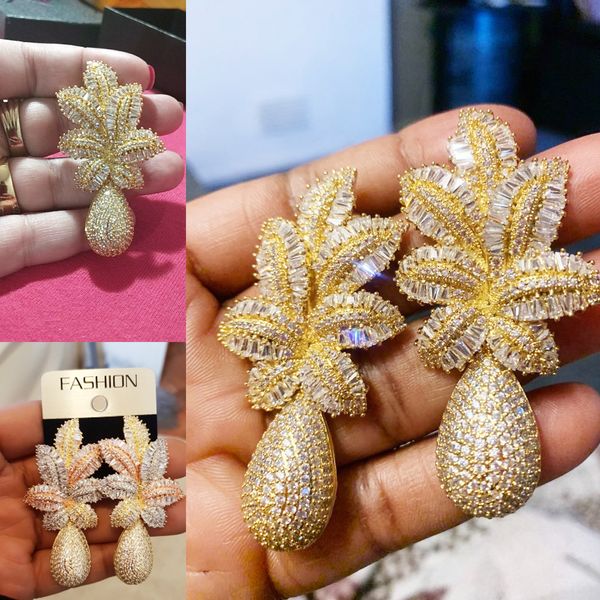 

missvikki sweet pineapple shape cute earrings rhinestone leaf bead earrings for woman jewelry boucle d'oreille femme, Silver